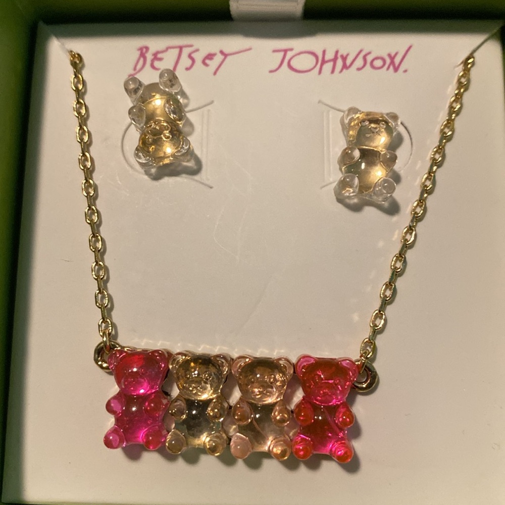 Betsey Johnson Gummy Bears Necklace & Earrings
Pink Shades. - Picture 3 of 3